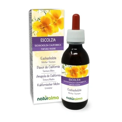 Image de Pavot de Californie (Eschscholzia californica) herbe Teinture Mère sans alcool Naturalma Extrait liquide gouttes 120 ml Complément alimentaire Végétalien ou végan