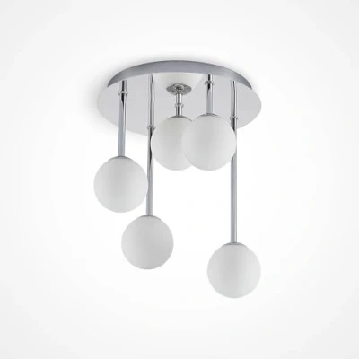 Image de Lindby Plafonnier Chrissy à intensité variable (Moderne) en Argent Métal e. a. pour Salon &amp; Salle manger (à 5 lampes, G9), Luminaire Plafonnier, Lampe Plafond, Eclerage Eclairage