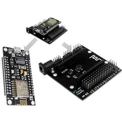 Image de NodeMCU V3 Lua Wemos WiFi ESP 12E ESP8266 Development Board + Base Panneau de développement avec USB CH340G et Shield
