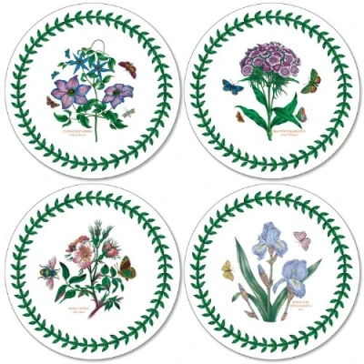 Image de Pimpernel 10,5 cm de diamètre avec Dos en liège Botanic Garden Lot 4 Dessous Verre Multicolore