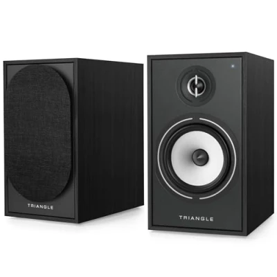 Image de Triangle Enceintes Actives BOREA BR03 Connect Bibliothèque Bluetooth avec Amplificateur 2X 60W Audio HD Entrées Phono/Platine TV Arc &amp; USB 206 x 360 314 mm Noir (Paire)
