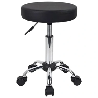 Image de FURWOO Tabouret Roulant Polyvalent Rond avec Roues pour de Dessin réglable Spa (Noir)