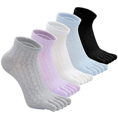 Image de PUTUO Chaussettes à doigts Femme avec Orteils, de Sport en Coton, Confortables, Respirantes, Antibacteriennes, EU 35 41, 5 paires, Multicolore, Taille unique