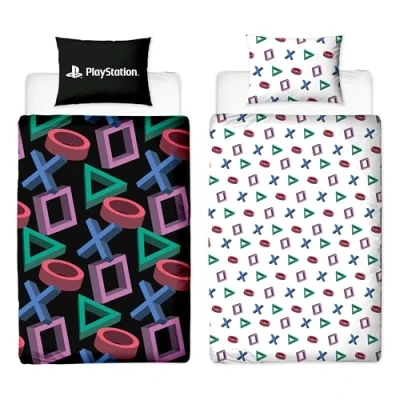 Image de Character World Playstation Parure de lit Simple avec Housse Couette réversible et taie d&#039;oreiller Assortie Motif Abstrait