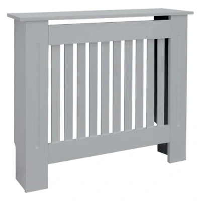 Image de ECD Germany Cache Radiateur Chauffage Rustique 78x19x82 cm Gris Étagère en Bois MDF Housse Décorative Robuste Style Maison de Campagne Murale Meuble Rangement Design Traditionnel pour Salon Chambre