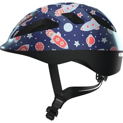 Image de ABUS Casque pour enfants Smooty 2.0 de vélo robuste les petits dans le siège passager filles et garçons Bleu avec motif losanges, taille S