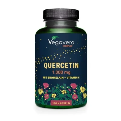 Image de Quercetine Complex 1000 mg Avec Bromeline + Vitamine C Allergie Immunité Sans Additifs &amp; Vegan Haute Biodisponibilité 120 Gélules Vegavero®