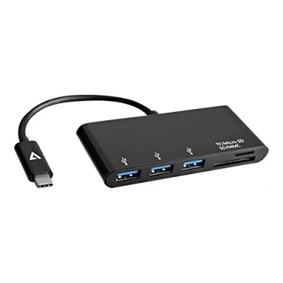 Image de V7 V7UC3U Hub BLK 1E USB C mâle à 5 en 1 femelle Noir