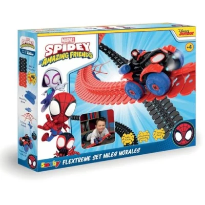 Image de Smoby Spidey FleXtreme Recharge Piste 1m72 de Circuit Voiture Supplémentaire 72 Pistes Flexibles et Modulables + 2 Ventouses Fixation 180919 Multicolore