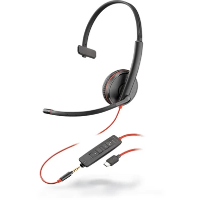 Image de POLY Blackwire C3215 Casque Avec fil Arceau Bureau/Centre d&#039;appels USB Type C Noir Neuf