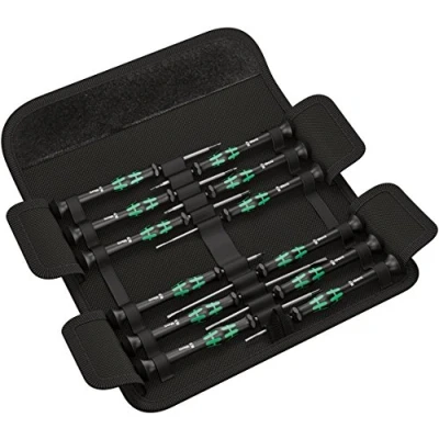 Image de Wera 05073675001 Kraftform Micro Set/12 SB 1 Jeu de Tournevis électronicien, 12 Pièces, Vert