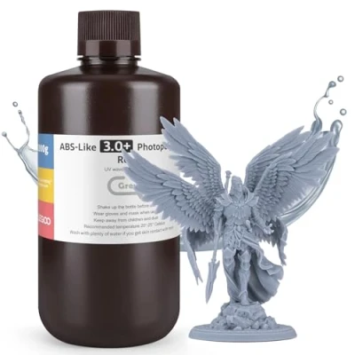 Image de ELEGOO Resine ABS Like 3.0 Plus 3.0+, Résine Imprimante 3D à Faible Viscosité, Haute Précision, Photopolymère UV 405nm, pour impression LCD/DLP, Gris 1000G