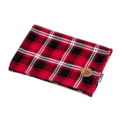 Image de Petface Couverture en Polaire Douce pour Chiens Motif Tartan Rouge