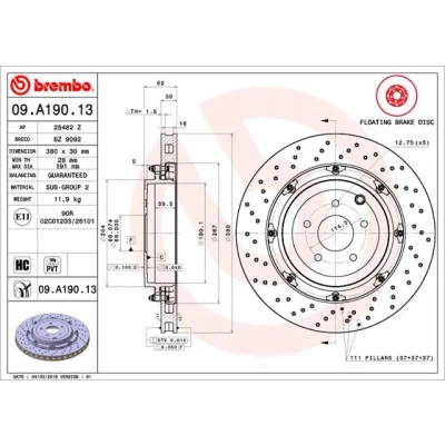 Image de BREMBO TWO PIECE FLOATING DISCS LINE 09.A190.13 Disque de frein NISSAN: GT R