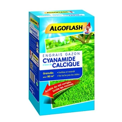 Image de ALGOFLASH Engrais Gazon Cyanamide Calcique, Jusqu’à 80m², 4 kg, ECYA M80, Bleu