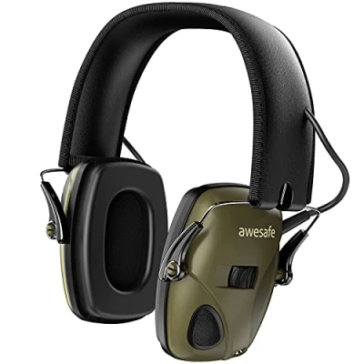Image de awesafe Casque de Tir antibruit électronique GF01 Réduction du Bruit Maximisation Son Sécurité Electronique antibruit, Protection Auditive,Idéal pour Le et la Chasse(Noir)