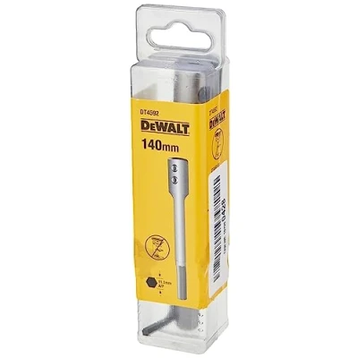 Image de DEWALT DT4592 QZ Rallonge 140mm Pour Mèche à Façonner Extension avec Tige Antidérapante le Perçage du Bois et des Plaques de Plâtre Système Anti Rotation dans Mandrin Perceuse