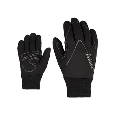 Image de Ziener Unico Junior Gants de Ski Fond/Nordique/Crosscountry Coupe Vent, Respirant, Softshell Noir, M