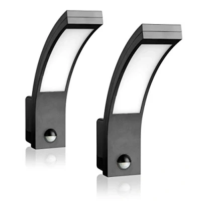 Image de SEBSON LED Luminaire Exterieur avec Detecteur de Mouvement 9m/140 Lot 2 Eclairage Anthracite 15W 1000lm 5800K IP65 Applique Murale