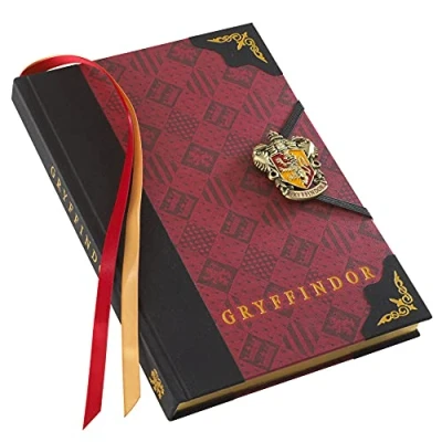 Image de The Noble Collection Harry Potter Gryffindor Journal 9.75in (25cm) Hardbound Lined with Gilded Edges and Die Cast Enameled Crest Officially Licensed Film Set Movie Props Gifts