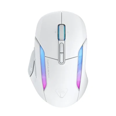 Image de Turtle Beach Kone II Air Souris Gaming RGB Ergonomique sans Fil,Bbatterie 350h, Capteur Optique 26 000 DPI, 21 Entrées Personnalisables, Molette 4D Free Spin Blanc