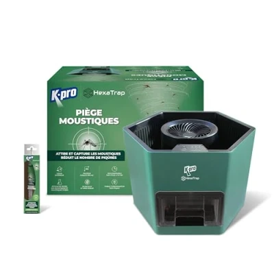 Image de K.PRO piège électrique à moustiques et Tigres + 1 seringue Attractif Attire Capture Les Hexatrap 3 Mois de tranquillité Usage extérieur Silencieux sans Odeur