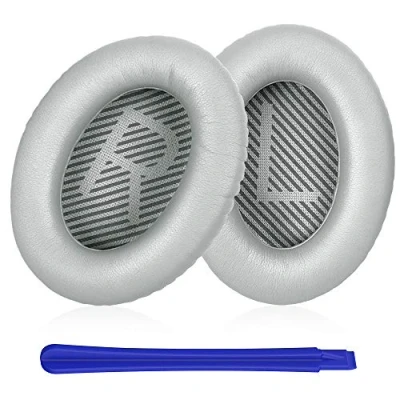 Image de TesRank Coussinets de Remplacement pour Casques Bose Quiet Comfort QC 2 15 25 35 I II AE2 AE2i AE2w SoundTrue SoundLink, Argent