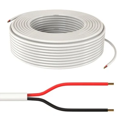 Image de Lumonic 2x 0,34mm² câble de commande LED blanc 50m I gainé 2 fils flexible blindé, rallonge LiYY, électrique