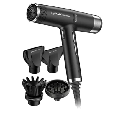 Image de Gama Italy Professional sèche cheveux Professionnel iQ3 Perfetto Le intelligent original, Design Made in Italy, Puissance maximale, Économie d’énergie, Ultra léger (Noir)