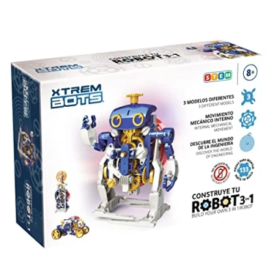 Image de Xtrem Bots Robot à Monter 3 en 1, kit robotique pour Enfants 8 Ans ou Plus, Robots Jouet éducatif, Stem