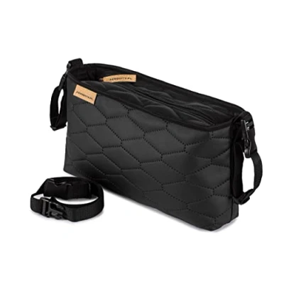 Image de Pochette de Rangement pour Poussette Buggy Buddy Eco Leather Stones pierres noires en cuir [075]