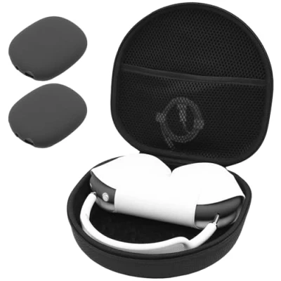 Image de ProCase Étui + 2 Couvre oreillette pour Nouvel AirPods Max en 2020 avec Proche Filet Noir