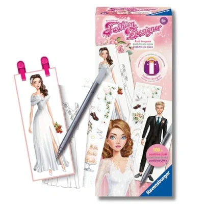 Image de Ravensburger Fashion Designer Style Book, Robes de Mariée, Créez votre propre collection mode, jeux créatifs, dessins à colorier, idée cadeau enfants 6+ ans, compatible avec