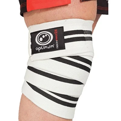 Image de Optimum Tech Pro X14 Bandage pour Genou Mixte, Blanc/Noir
