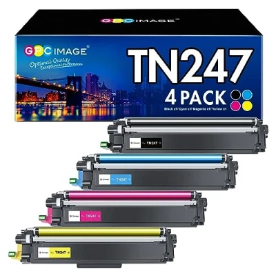 Image de GPC Image TN247 TN 243CMYK DCP L3550CDW Toner Compatible pour Brother TN243 TN243CMYK 243 243BK TN247BK MFC L3750CDW L3770CDW HL L3210CW L3710CW L3230CDW L3510CDW (4 Pack)