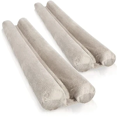 Image de com four® 2X Coupe Vent pour la Porte Joint Bas de en Microfibre avec Double Protection Contre Les Courants d&#039;air et Le Bruit (02 pièces Taupe)