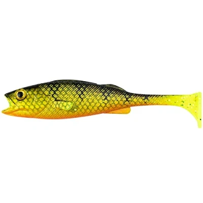Image de LMAB KØFI Perch shad Tout Tailles et Couleurs leurre Souple 7, 11, 14, 18 &amp; 23 cm, Peche, Souple, carnassier (14 Natural Perch)