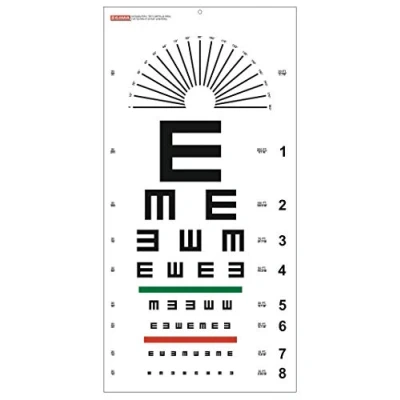 Image de GIMA Table Optométrique Tumbling &quot;E&quot;, Dimensions 28 x 56 cm, Distance 6,1 m