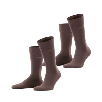 Image de ESPRIT Basic Uni Multipack M So coton unies lot de 2 paires, Chaussettes Homme, Marron Dark Brown 5230, 39 42