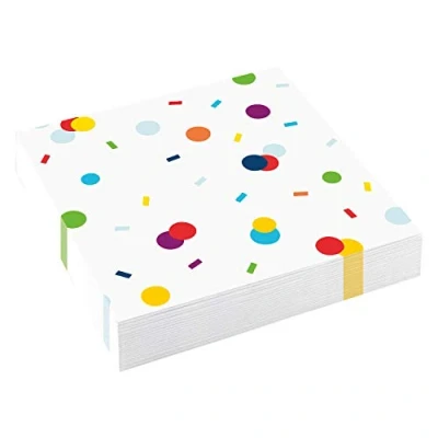 Image de amscan Lot de 20 Serviettes Table d&#039;anniversaire confettis 33 cm