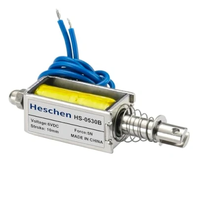 Image de Heschen Electroaimant solénoïde HS 0530B DC6V 5N Course 10mm Type de pousser tirer Cadre ouvert