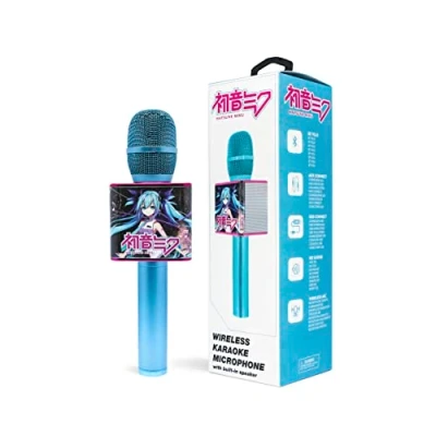 Image de OTL Technologies Hatsune Miku HM1013 Microphone de karaoké sans fil avec haut parleur intégré