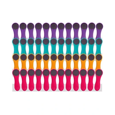 Image de Pinces à Linge Pince en matière Douce et adhérente avec Ressorts Acier Inoxydable Violet/Turquoise/Jaune/Rose/Gris 48