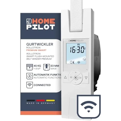 Image de HOMEPILOT Enrouleur de sangle encastrable PREMIUM connecté. Volet roulant Commande vocale connecté Installation rapide 10182345