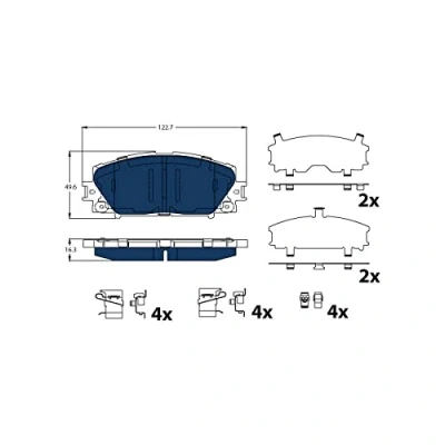 Image de TRW GDB4173BTE Jeu de plaquettes frein non préparé pour indicateur d&#039;usure avec accessoires TOYOTA: Prius III 5 portes, LEXUS: CT