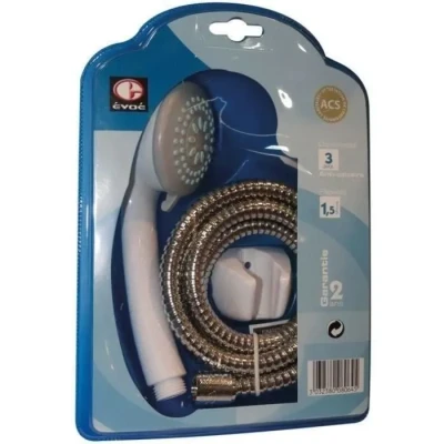 Image de Douchette 3 jets blanc + flexible 1m50 sc