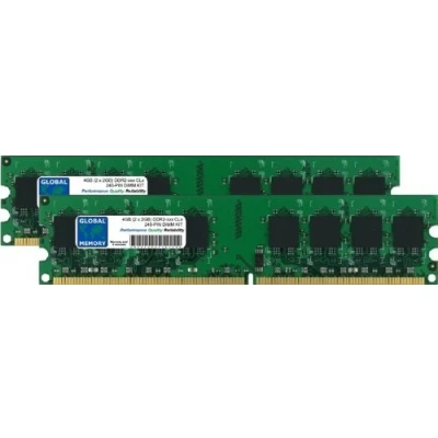 Image de GLOBAL MEMORY 4Go (2 x 2Go) DDR2 533/667/800MHz 240 PIN DIMM MÉMOIRE RAM KIT pour Ordinateurs DE Bureau/Cartes Meres