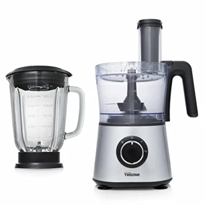Image de Robot de Cuisine Multifonction MX 4823 Tristar, Bol Hachoir 1, 5L, Lame pour Couper Finement et Râper, Blender 5L