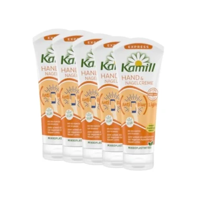 Image de Kamill Crème pour les mains et ongles Express 100 ml Nourrit protège de la lumière bleue nocive avec filtre anti bleue, sans microplastiques ni ingrédients d&#039;origine
