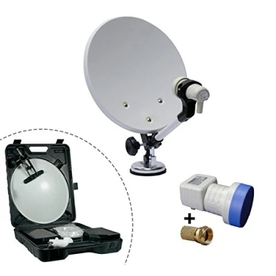 Image de Kit Parabole Camping Car MICRO 37Cm Réception Satellite Blanc
